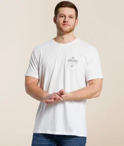 Ariat Lockup Flag T-Shirt White New