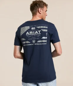 Ariat Lockup Flag T-Shirt Blue Dusk Online
