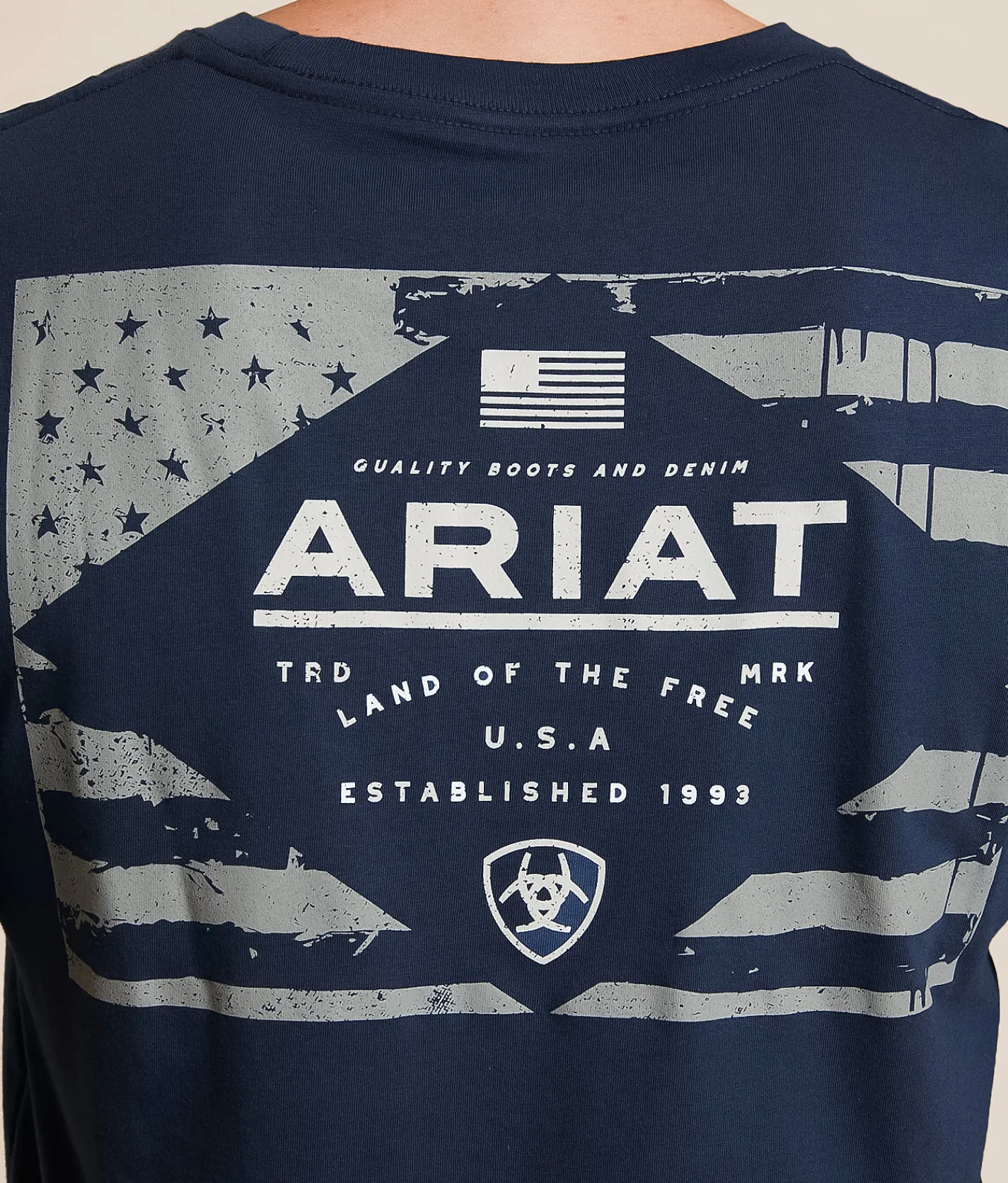 Ariat Lockup Flag T-Shirt Blue Dusk Online