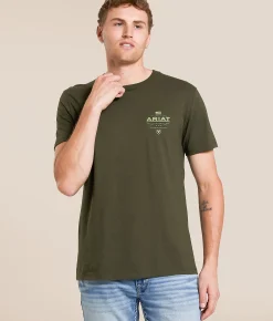 Ariat Lockup Flag T-Shirt Forest Night Hot