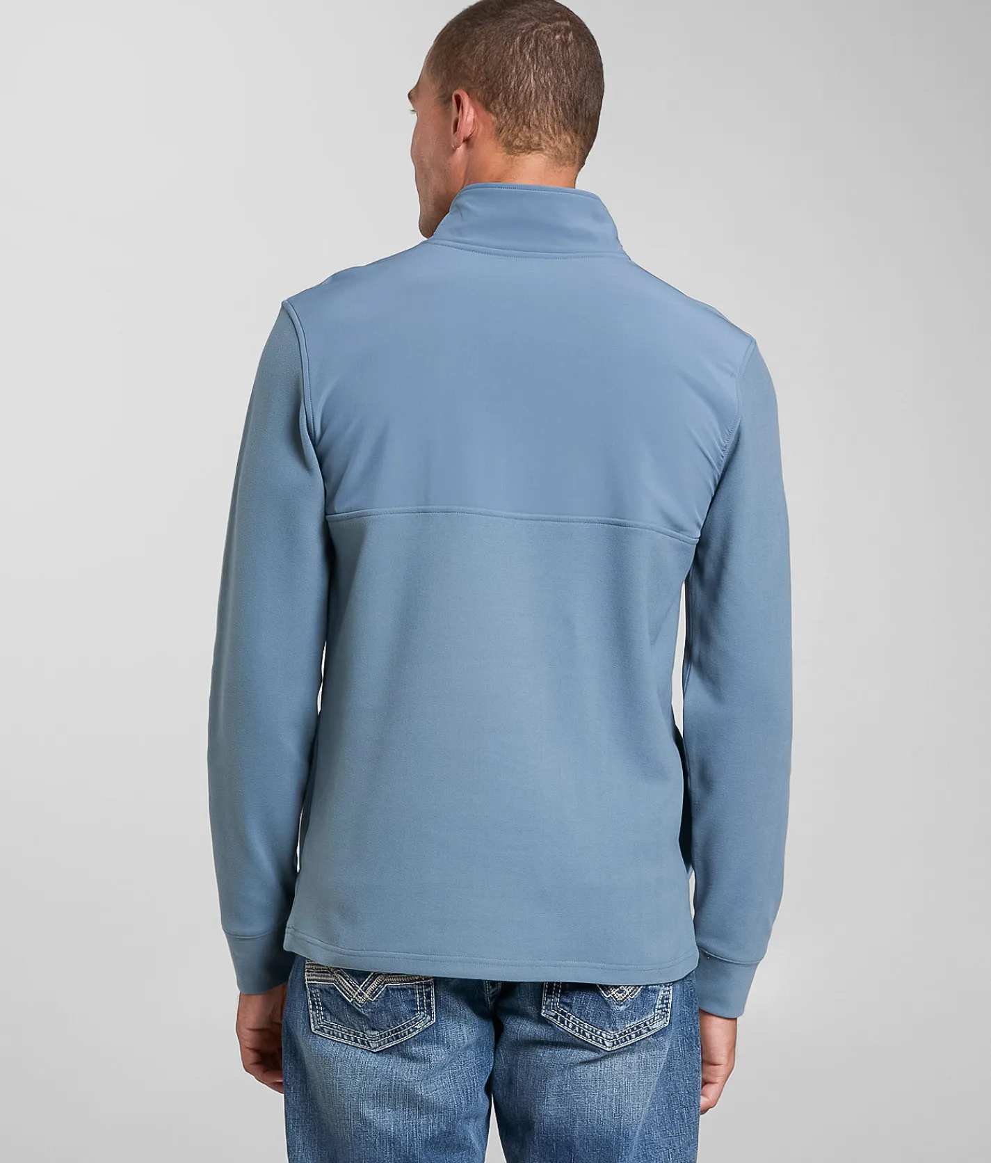 Tops | Maven Co-op Lodge Fleece Quarter Zip Pullover Muted Blue