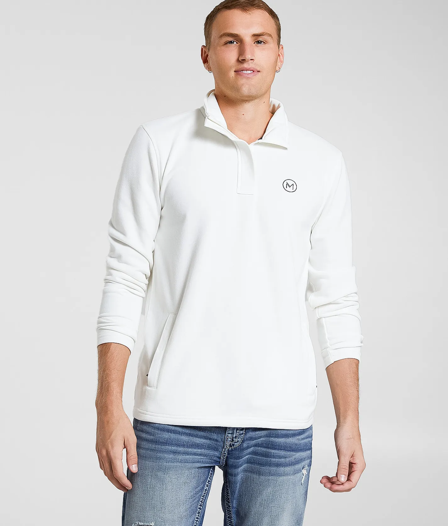 Maven Co-op Lodge Heat Quarter Zip Pullover Ivory Clearance
