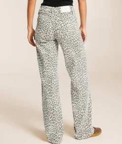 Bottoms | HIDDEN Logan Cheetah Dad Stretch Jean White Cheetah