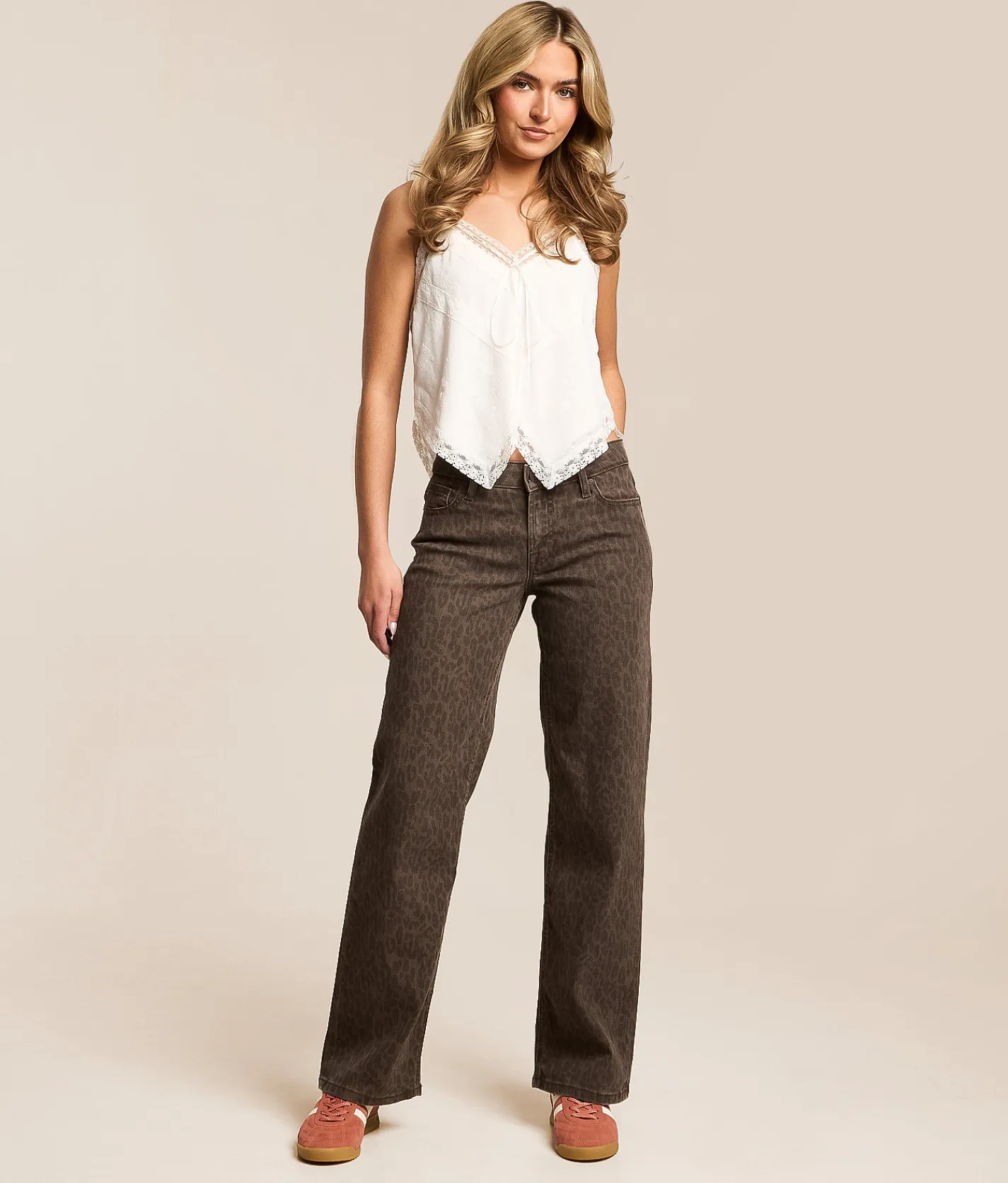 Jeans|Bottoms | HIDDEN Logan Cheetah Dad Stretch Jean Brown Cheetah