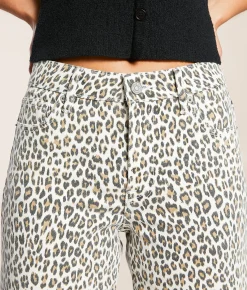 HIDDEN Logan Cheetah Dad Stretch Jean White Cheetah Hot