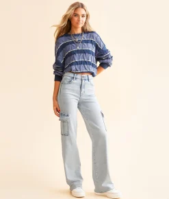 Jeans|Bottoms | HIDDEN Logan Dad Cargo Stretch Jean Light
