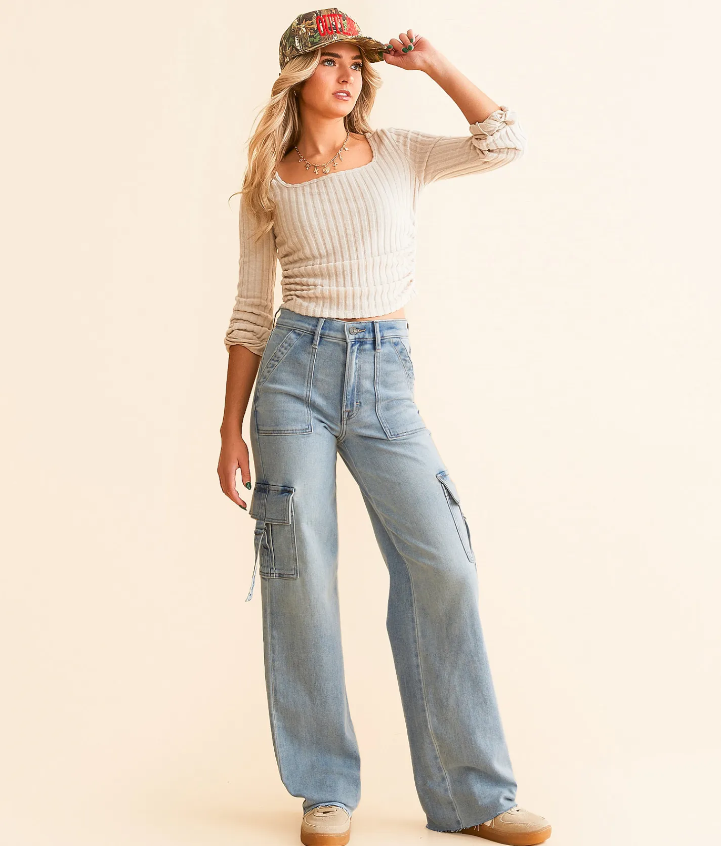 Jeans|Bottoms | HIDDEN Logan Dad Cargo Stretch Jean Light