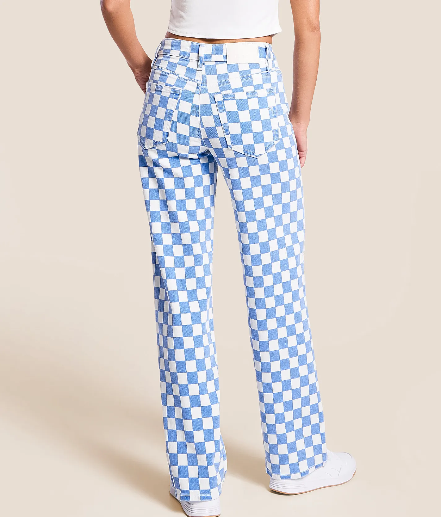 Jeans|Bottoms | HIDDEN Logan Dad Checkered Stretch Jean Blue Checker