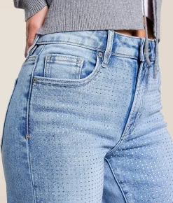 HIDDEN Logan Rhinestone Dad Stretch Jean Light Rhinestone New