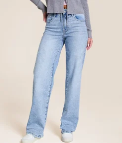 Jeans | HIDDEN Logan Rhinestone Dad Stretch Jean Light Rhinestone