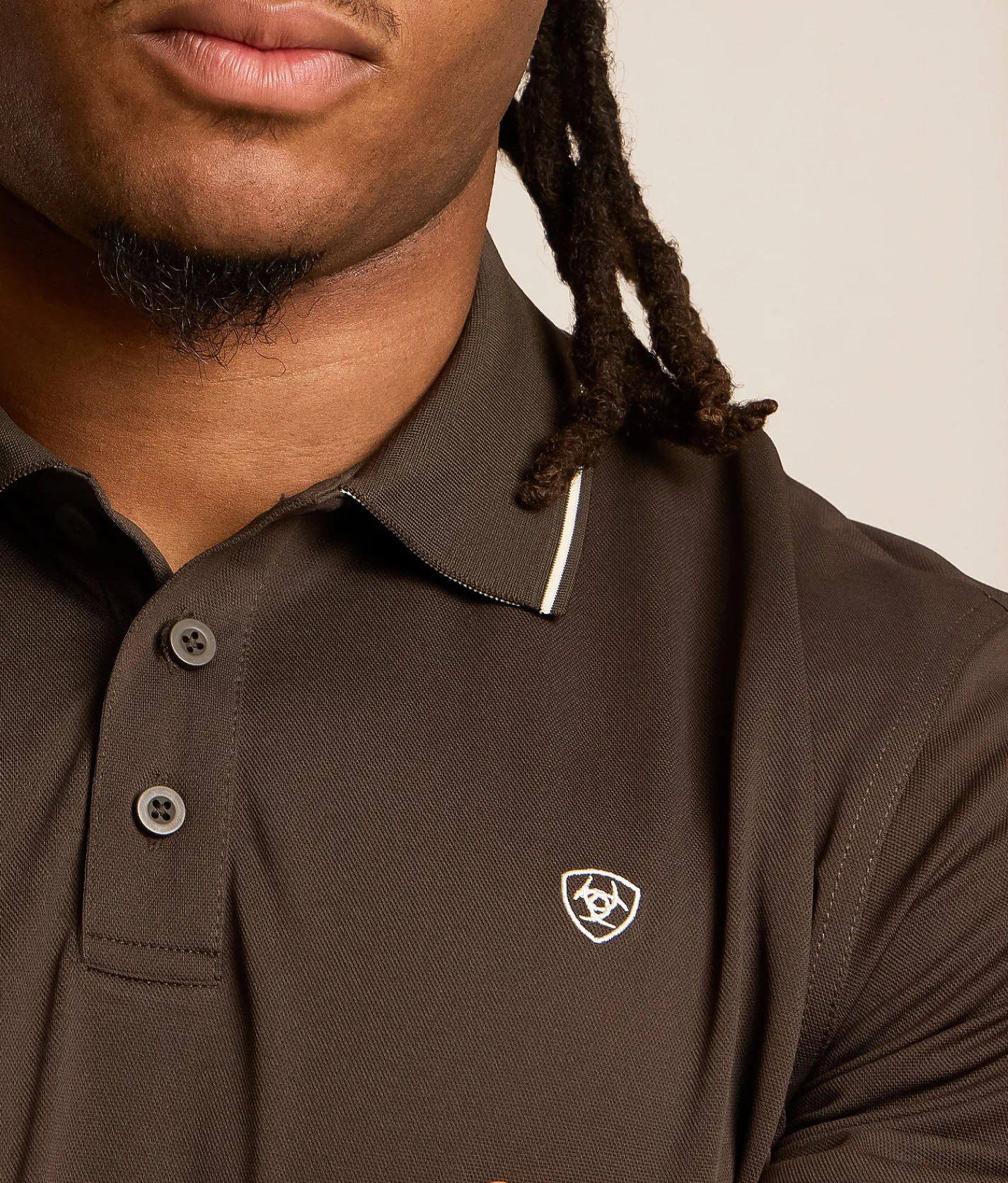 Tops | Ariat Logo Fitted Polo Turkish Coffee