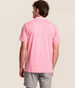 Ariat Logo Fitted TEK Polo Pink Drink Hot
