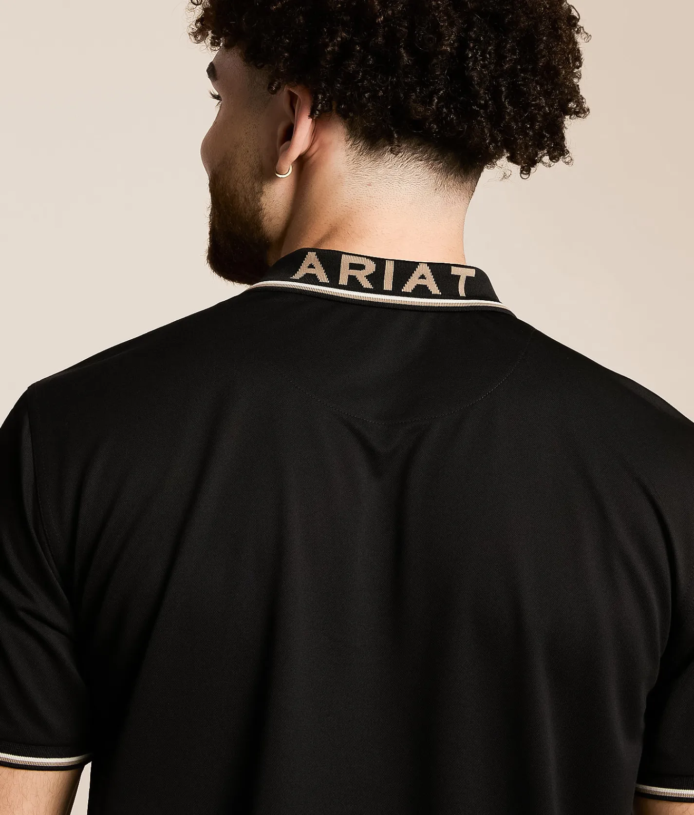 Ariat Logo Fitted TEK Polo Black New