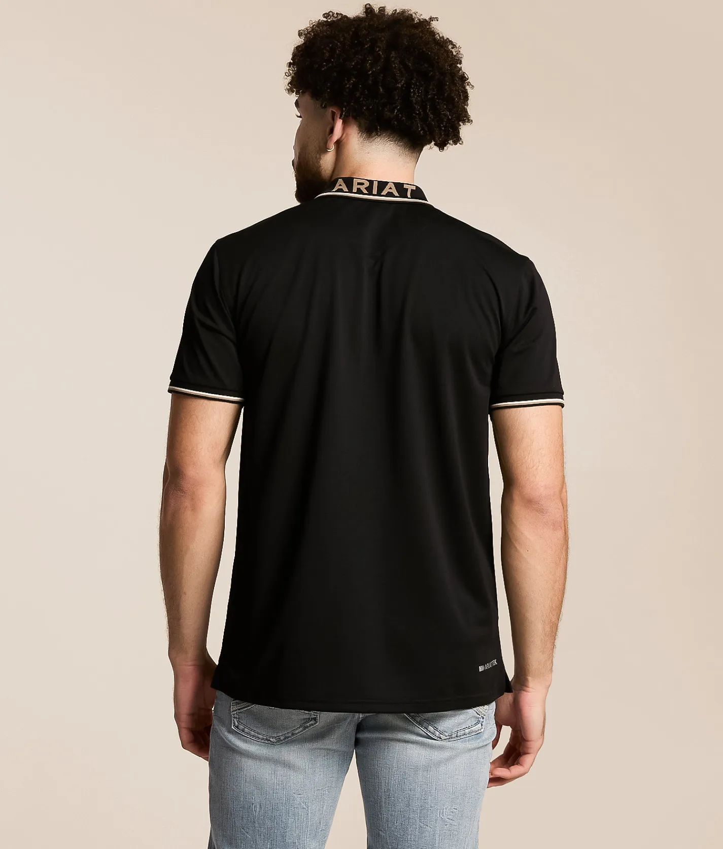 Ariat Logo Fitted TEK Polo Black New