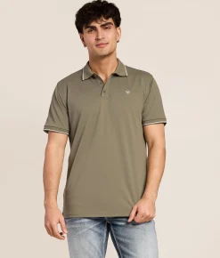Ariat Logo Fitted TEK Polo Vetiver Clearance