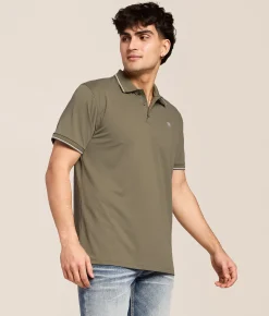 Ariat Logo Fitted TEK Polo Vetiver Clearance