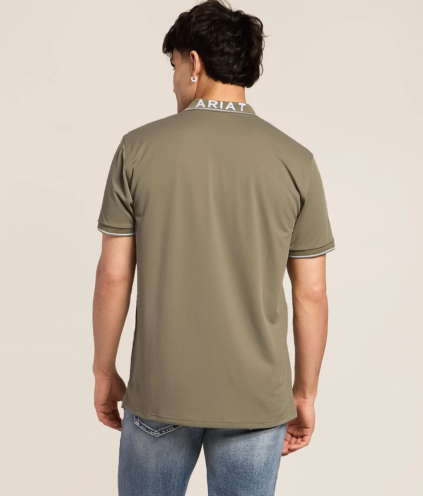 Ariat Logo Fitted TEK Polo Vetiver Clearance