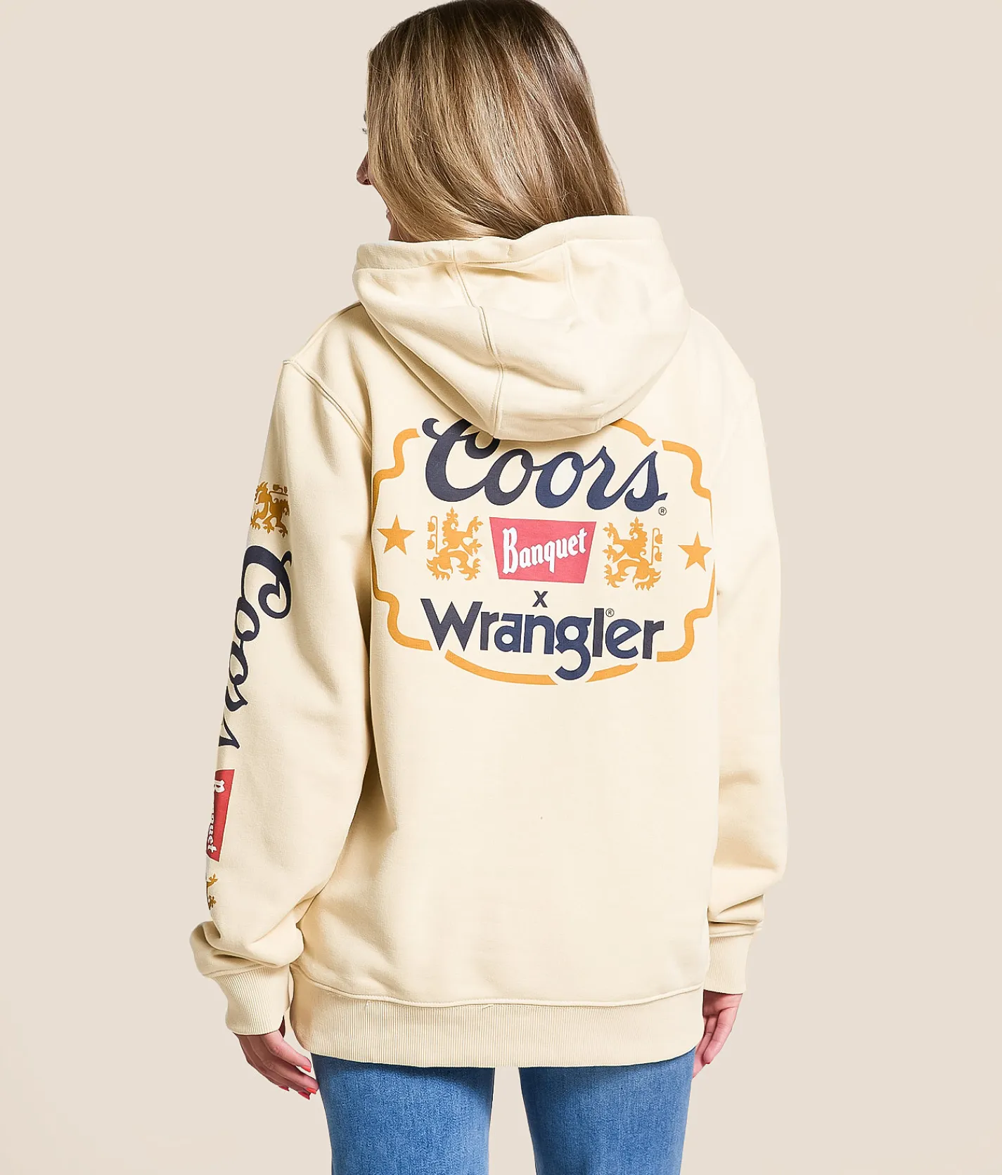 Wrangler® x Coors® Logo Hooded Sweatshirt Antique White