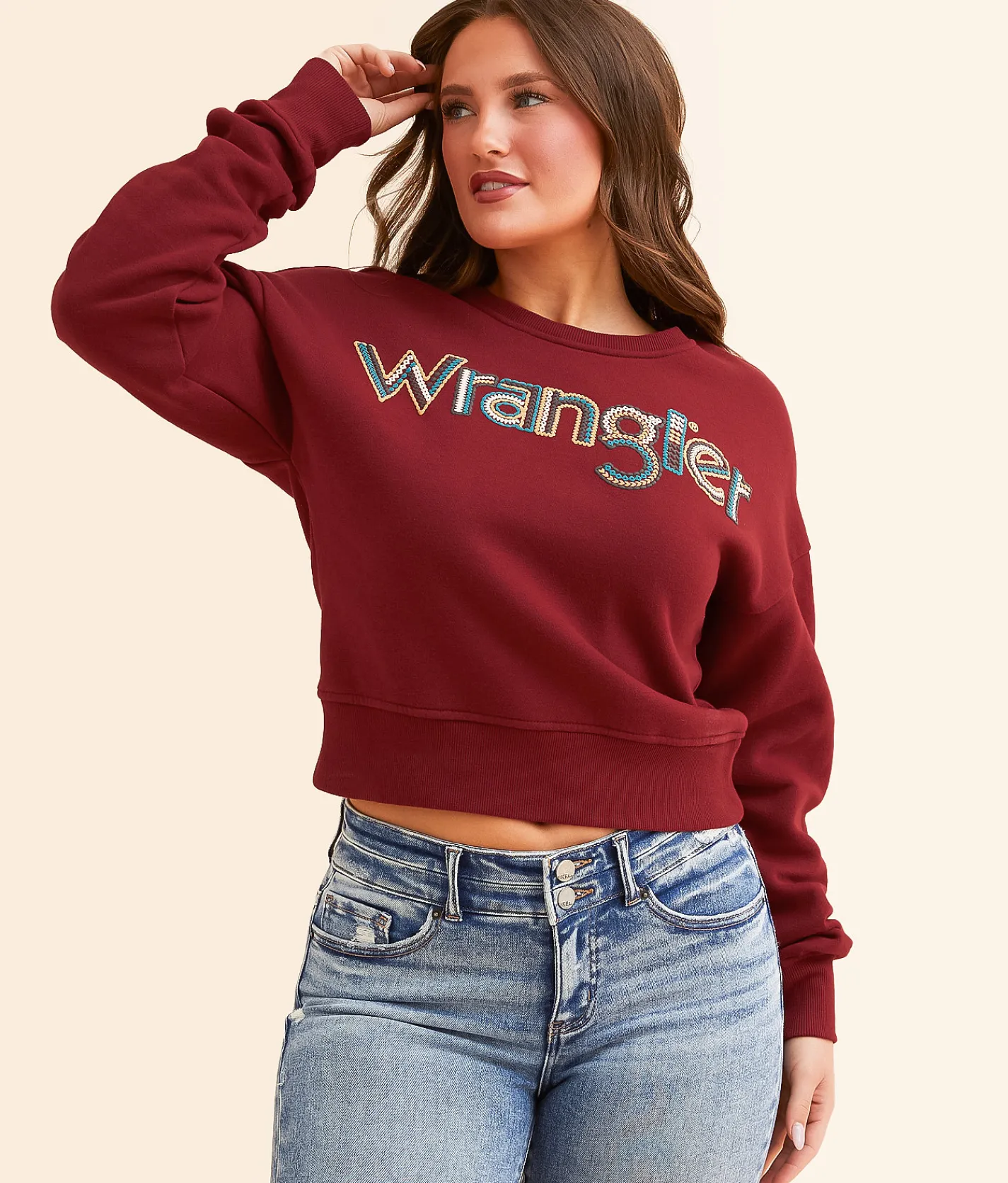 Wrangler® Logo Pullover Red Discount