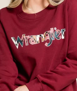 Wrangler® Logo Pullover Cabernet Sale