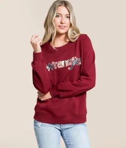 Wrangler® Logo Pullover Cabernet Sale