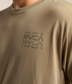 Graphic T-Shirts|Activewear | RVCA Logo Shatter Sport T-Shirt Covert Green