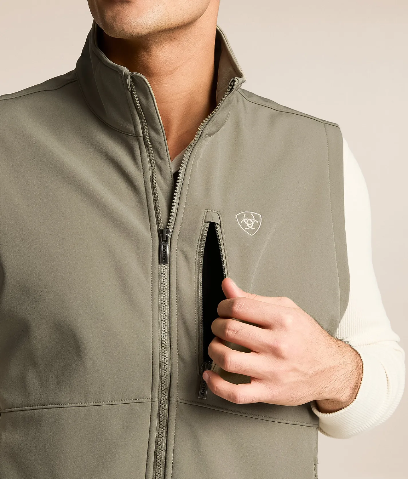 Tops|Coats & Jackets | Ariat Logo Softshell Vest Vetiver