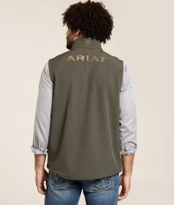 Tops|Coats & Jackets | Ariat Logo Softshell Vest Dark Green Heather