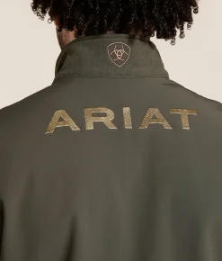 Tops|Coats & Jackets | Ariat Logo Softshell Vest Dark Green Heather