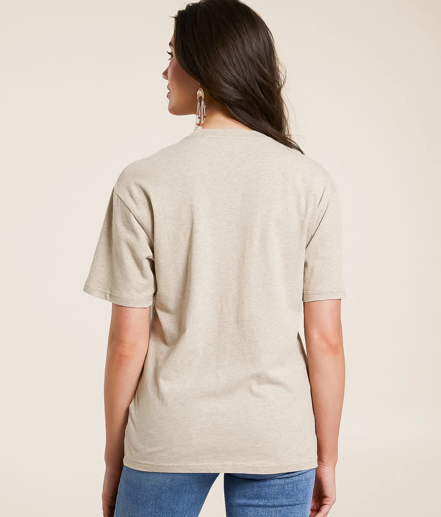Tops | Ariat Longhorn Boyfriend T-Shirt Oatmeal Heather
