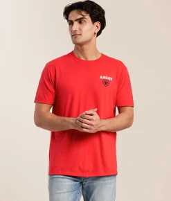 Tops|Graphic T-Shirts | Ariat Longhorn Free Roam T-Shirt Mars Red