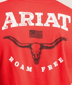 Tops|Graphic T-Shirts | Ariat Longhorn Free Roam T-Shirt Mars Red