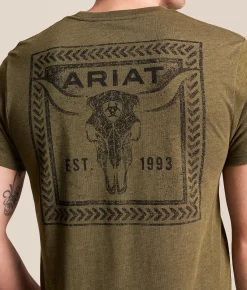 Ariat Longhorn Gritness T-Shirt Military Green Best