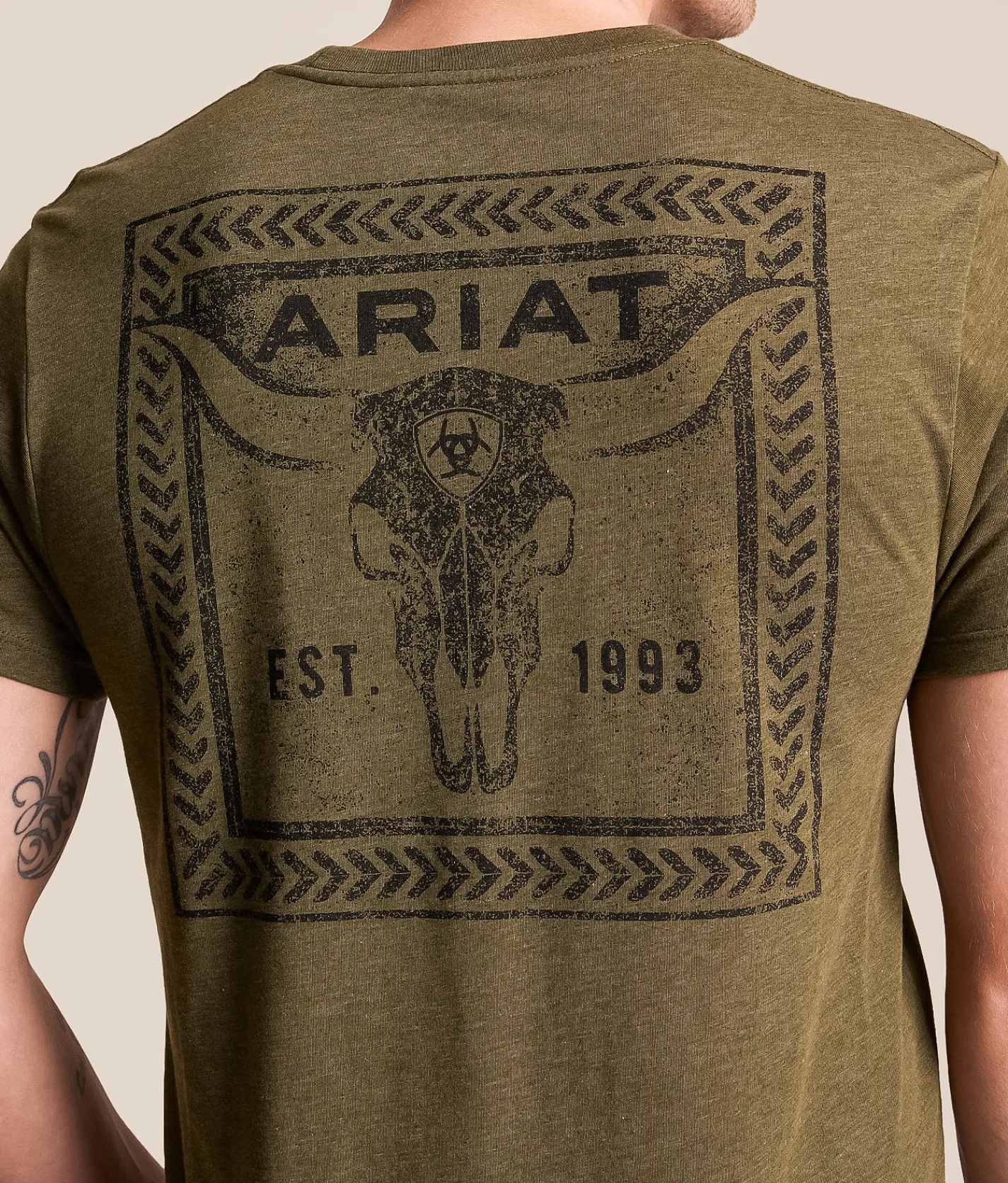 Ariat Longhorn Gritness T-Shirt Military Green Best