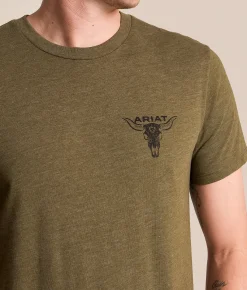 Ariat Longhorn Gritness T-Shirt Military Green Best