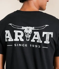 Ariat Longhorn Lockup T-Shirt Black Clearance