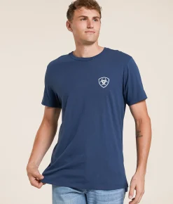 Tops | Ariat Longhorn Patriot Bravery T-Shirt Blue Dusk