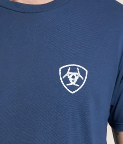 Tops | Ariat Longhorn Patriot Bravery T-Shirt Blue Dusk