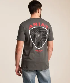 Tops | Ariat Longhorn Patriot T-Shirt Dark Shadow