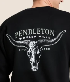 Pendleton Longhorn Skull Pullover Black