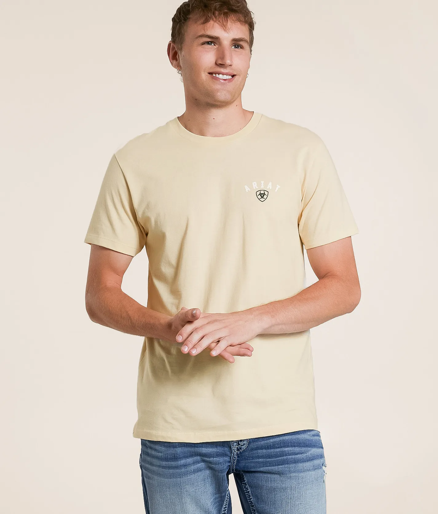 Tops|Graphic T-Shirts | Ariat Longhorn Thrashed T-Shirt Wood Ash