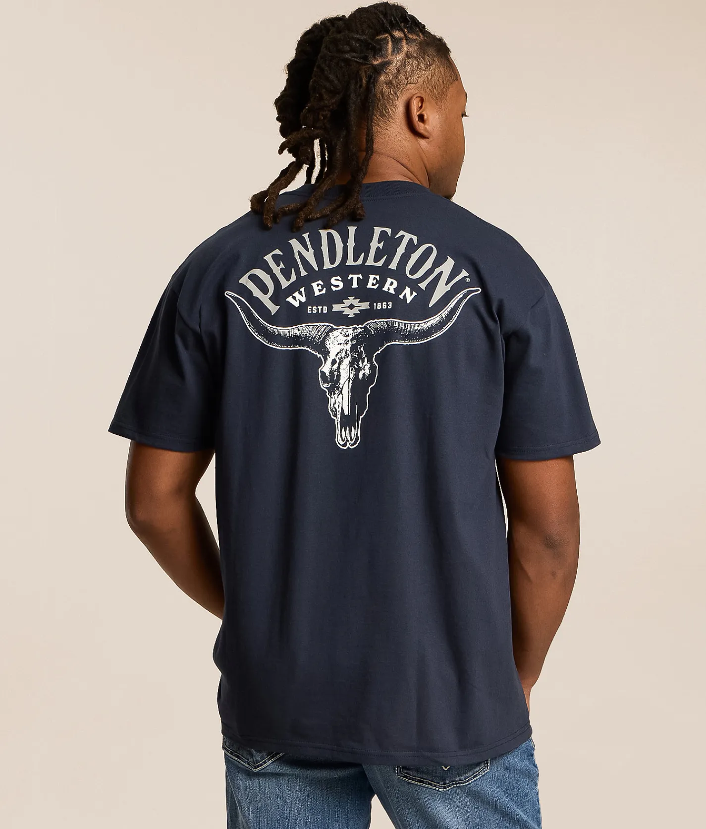 Tops|Graphic T-Shirts | Pendleton Longhorn T-Shirt Navy