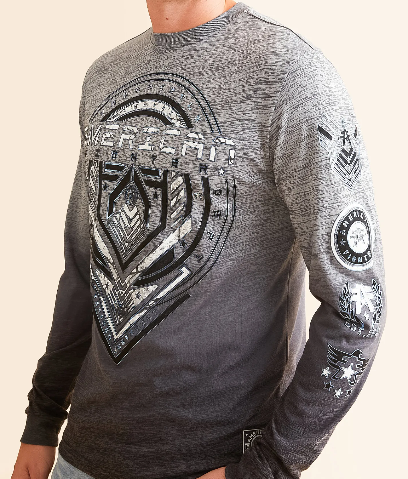 American Fighter Longrun T-Shirt Heather Grey Hot