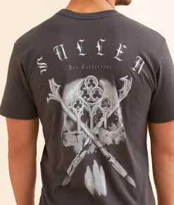 Sullen Lore T-Shirt Gray Pinstripe Outlet