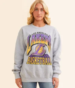Tops | Junkfood Los Angeles Lakers Backcourt Pullover Heather Grey