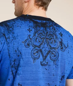 Affliction Lost Art T-Shirt Sapphire Blue New