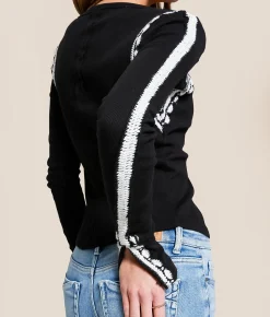 Free People Lost Love Top Black Combo Hot