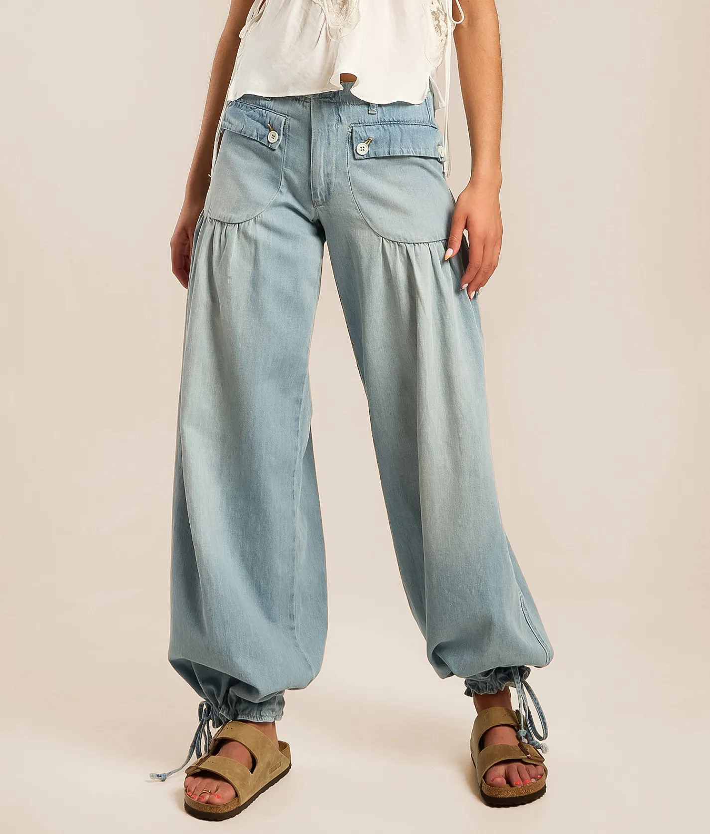 Jeans|Bottoms | Free People Lotus Wide Leg Jean Bijou Blue