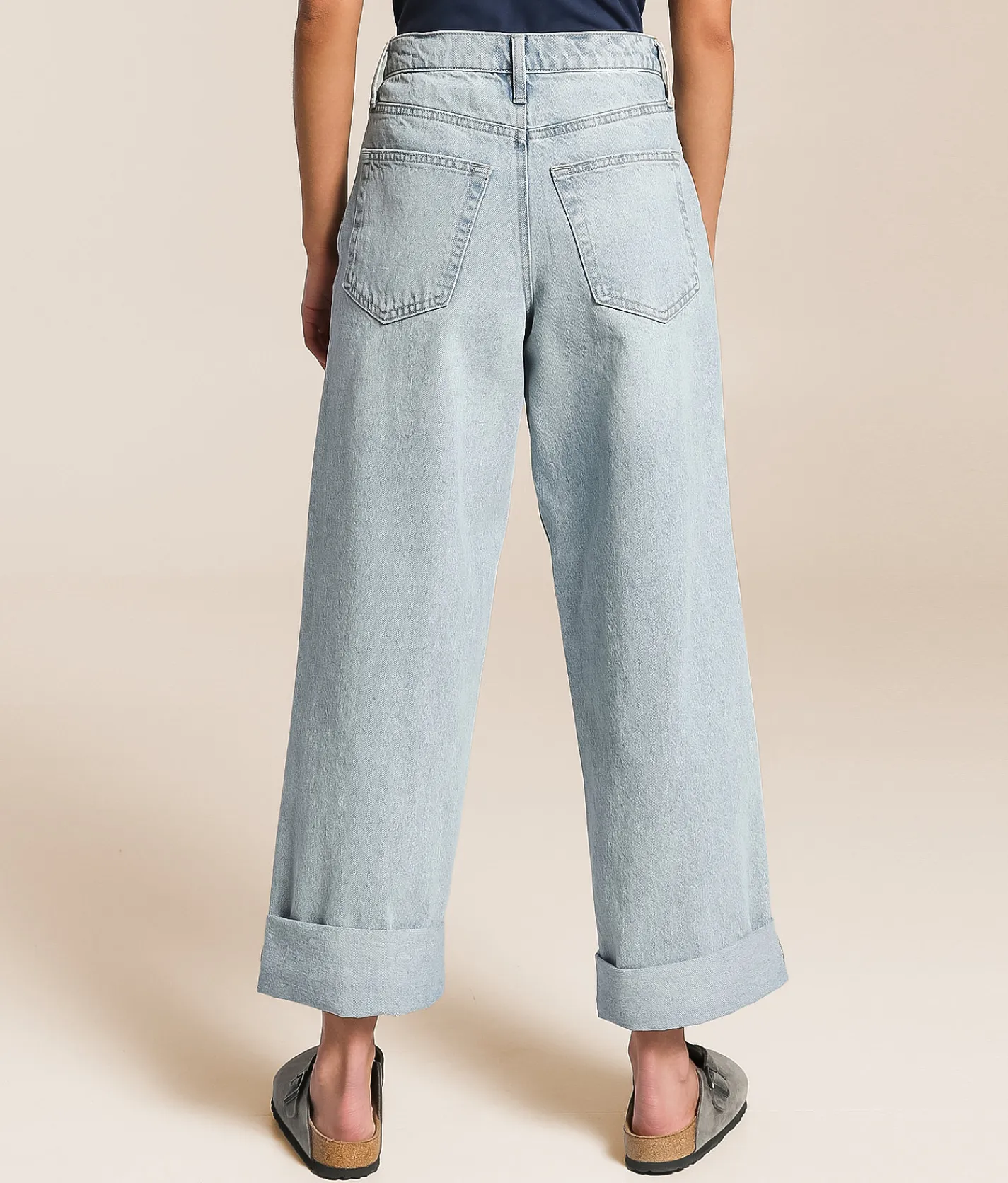 Jeans|Bottoms | Z Supply Lou Wide Leg Cuffed Jean Faded Indigo