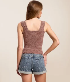 Free People Love Letter Cropped Cami Tank Top Cedarwood